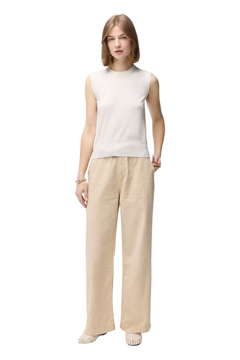 Cashmere Silk Sleeveless Top, Alternate, color, whisper white