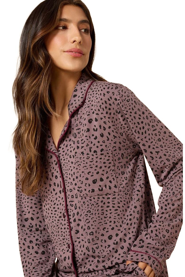 Aria  Slim Notch Collar PJ Set, Alternate, color, Wild Driftwood