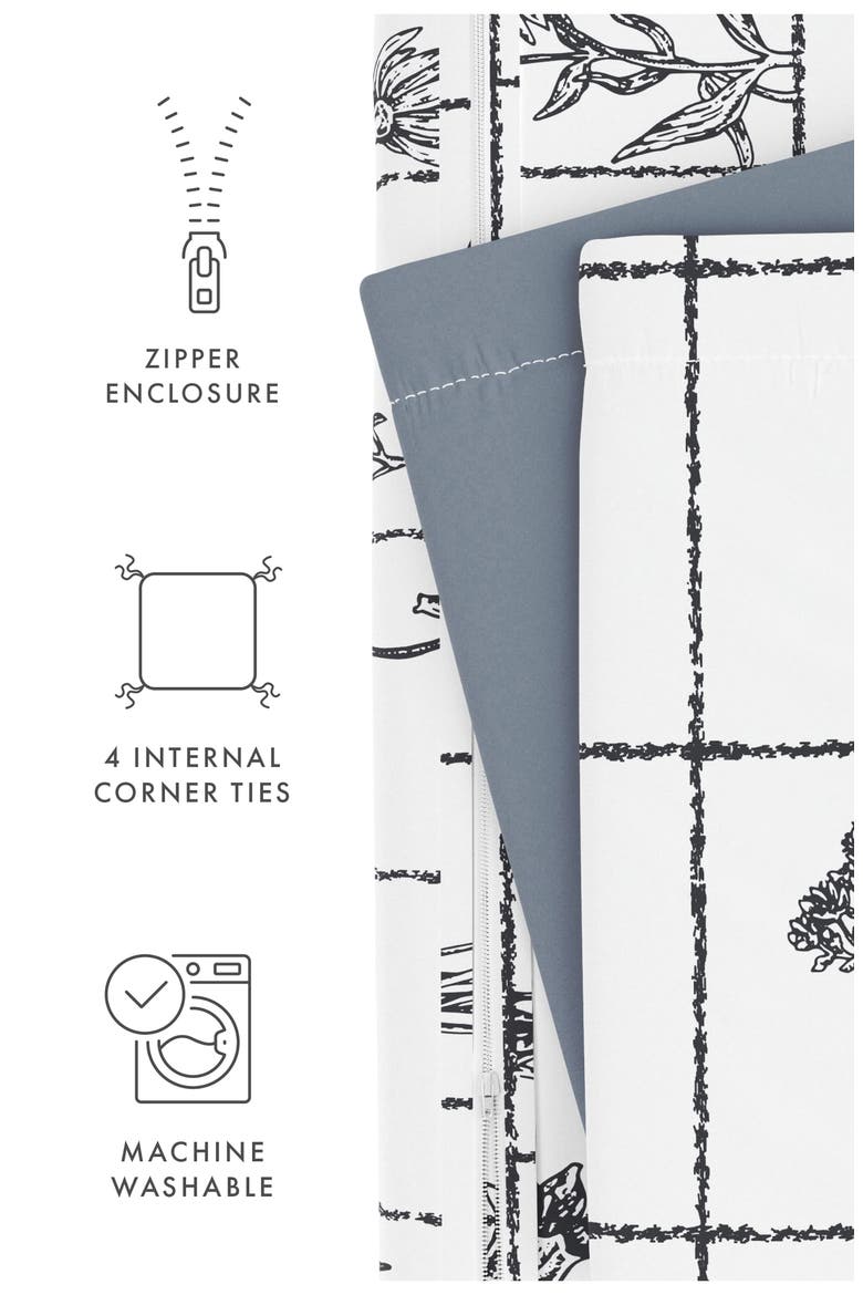 Premium Ultra Soft Flower Field Pattern 3-Piece Reversible Duvet, Alternate, color, GRAY