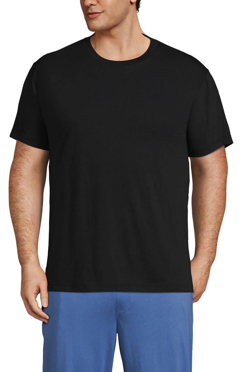 Lands' End Crewneck Undershirt 3 Pack, Main, color, Black