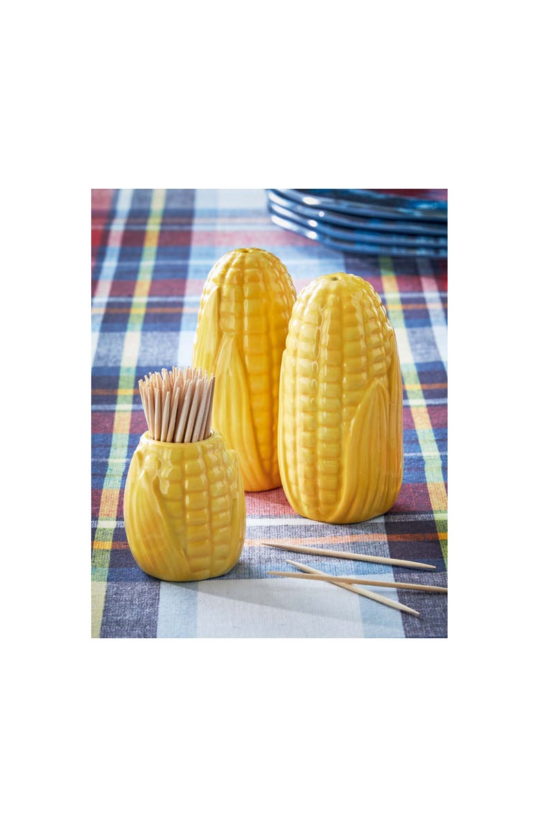 tag Corn on the Cob Ceramic Salt and Pepper Shakers Set, Alternate, color, Yellow