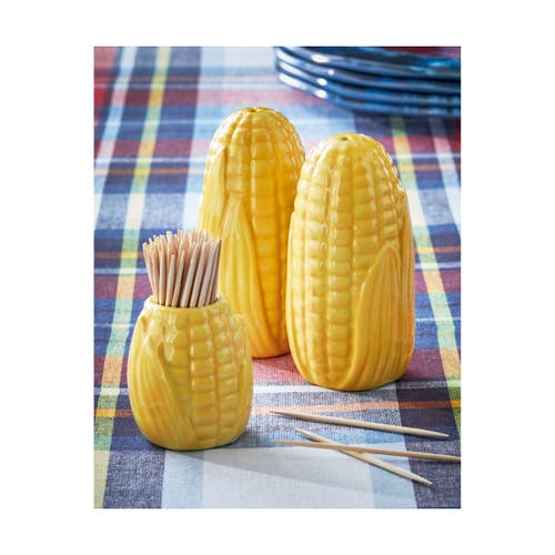 Tag Corn On The Cob Ceramic Salt And Pepper Shakers Set In Yellow