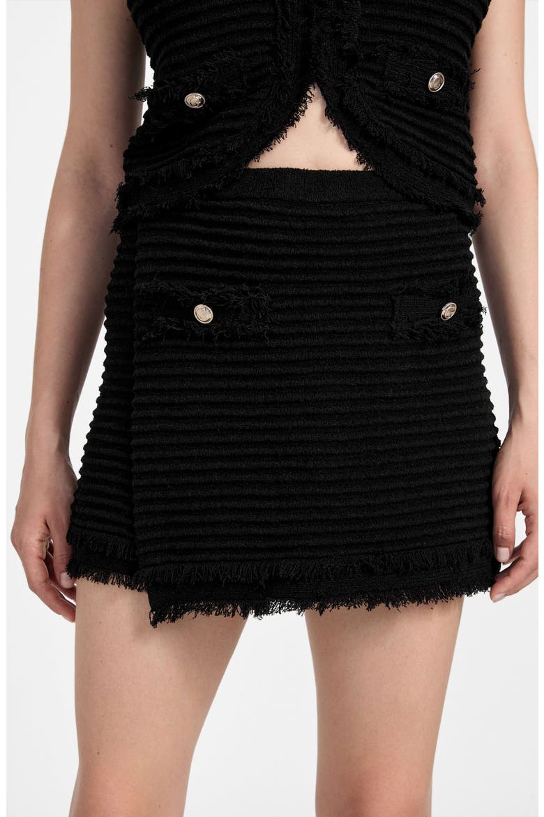 Manila Bouclé Skort, Alternate, color, JET BLACK