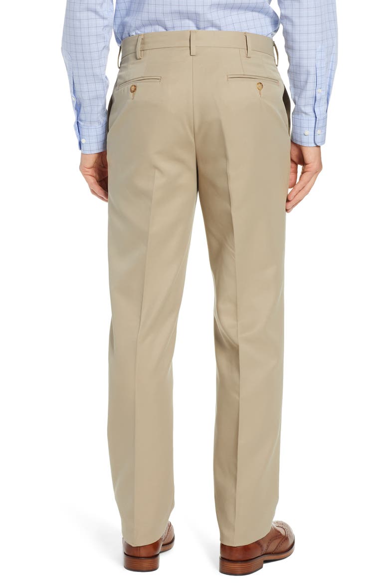 Classic Fit Flat Front Microfiber Performance Trousers, Alternate, color, TAN