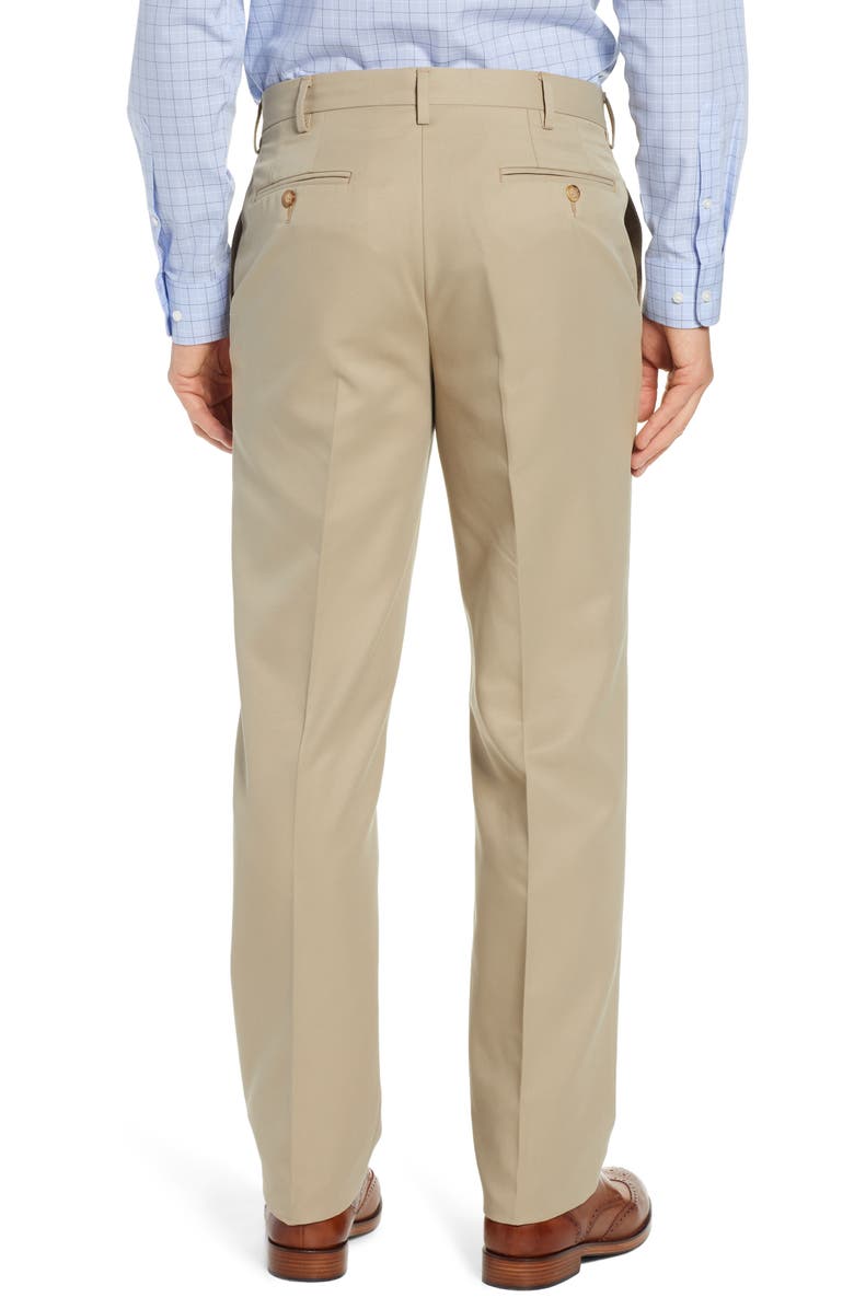 Berle Classic Fit Flat Front Microfiber Performance Trousers, Alternate, color, Tan