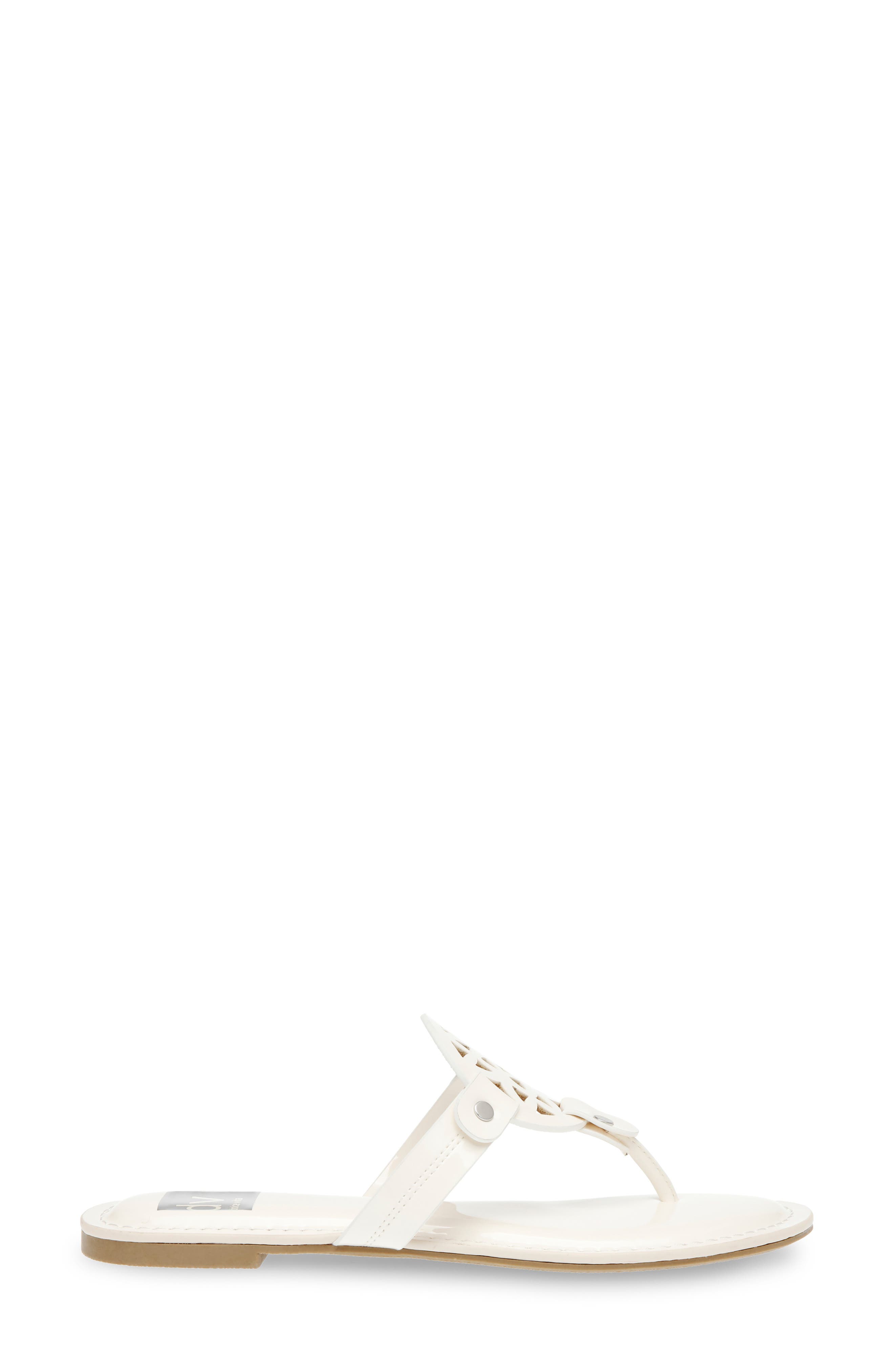 DV by Dolce Vita Gotie Laser Cut Studded Thong Sandal, Alternate, color, Ivory Patent