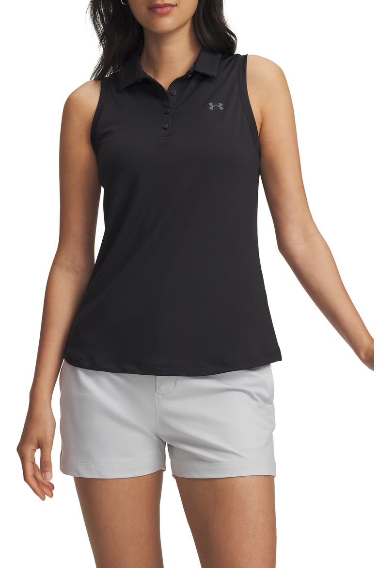 Sleeveless Golf Polo, Main, color, BLACK