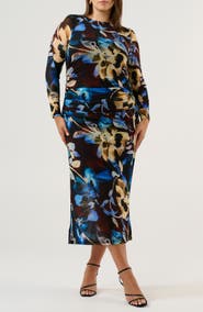 Estelle Cleo Ruched Long Sleeve Body-Con Maxi Dress
