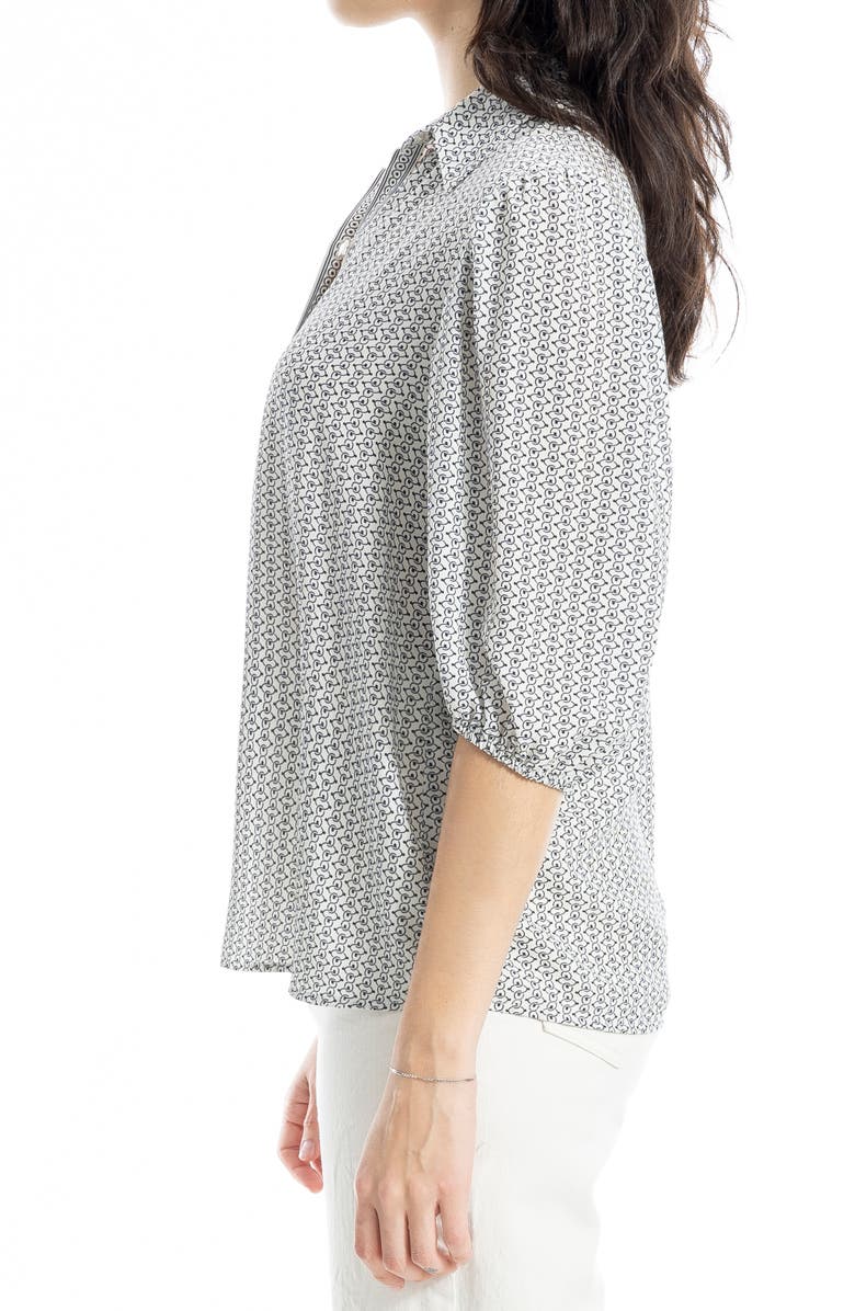 MAX STUDIO Elbow Sleeve Top, Alternate, color, Ecru/ Black