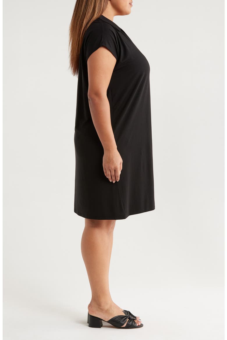 Johnny Collar Jersey Dress, Alternate, color, BLACK