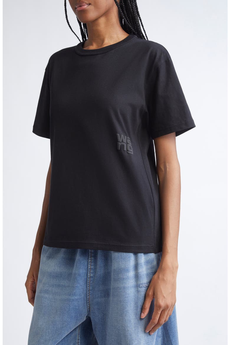 Puff Logo Cotton Jersey T-Shirt, Alternate, color, BLACK