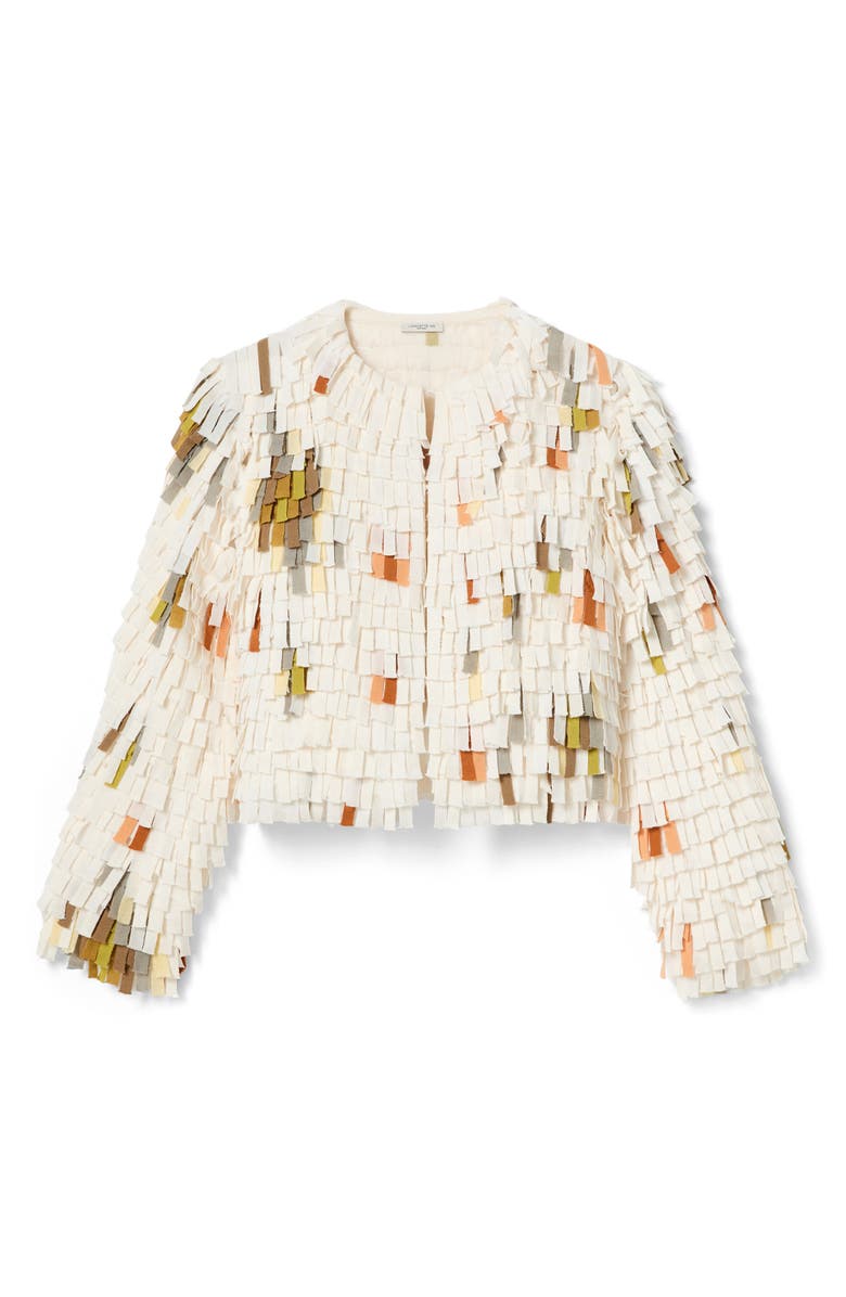 Lafayette 148 New York Collaged Fringe Cardigan, Alternate, color, 