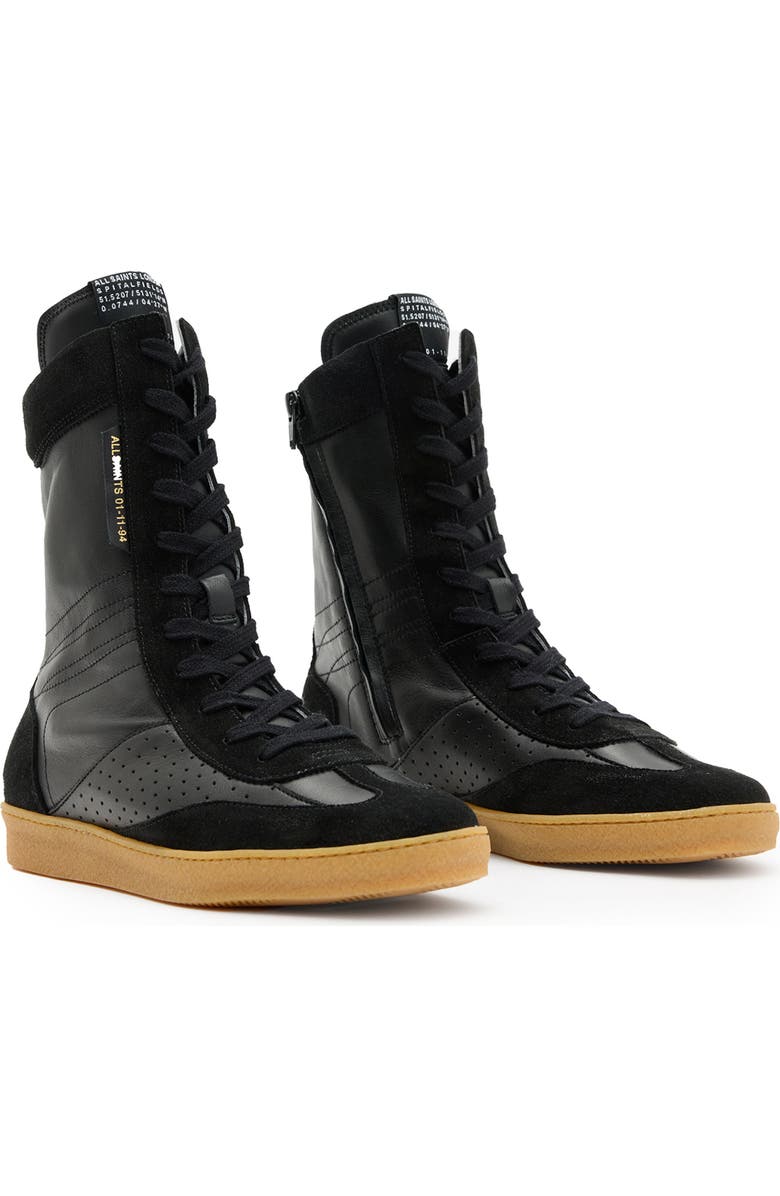 AllSaints Louise High Top Sneaker, Main, color, Black