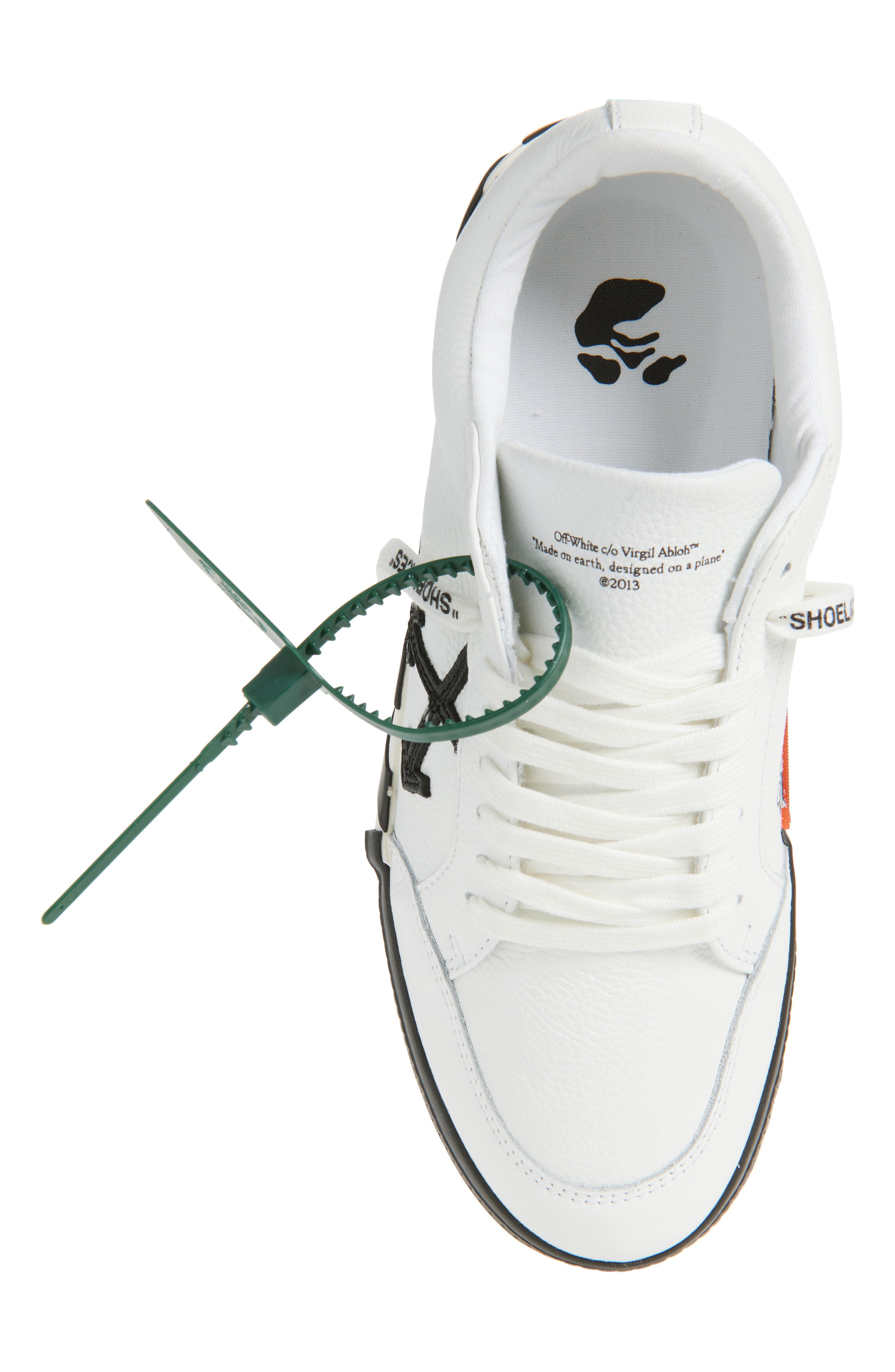 Low Vulcanized Leather Sneaker, Alternate, color, BLACK/ WHITE LEATHER