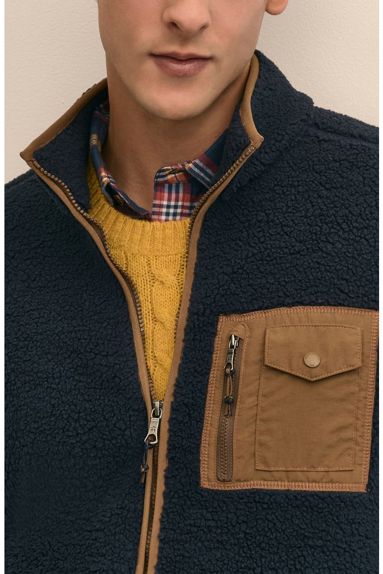 Teddy Fleece Full Zip Jacket, Alternate, color, NAVY HEATHER