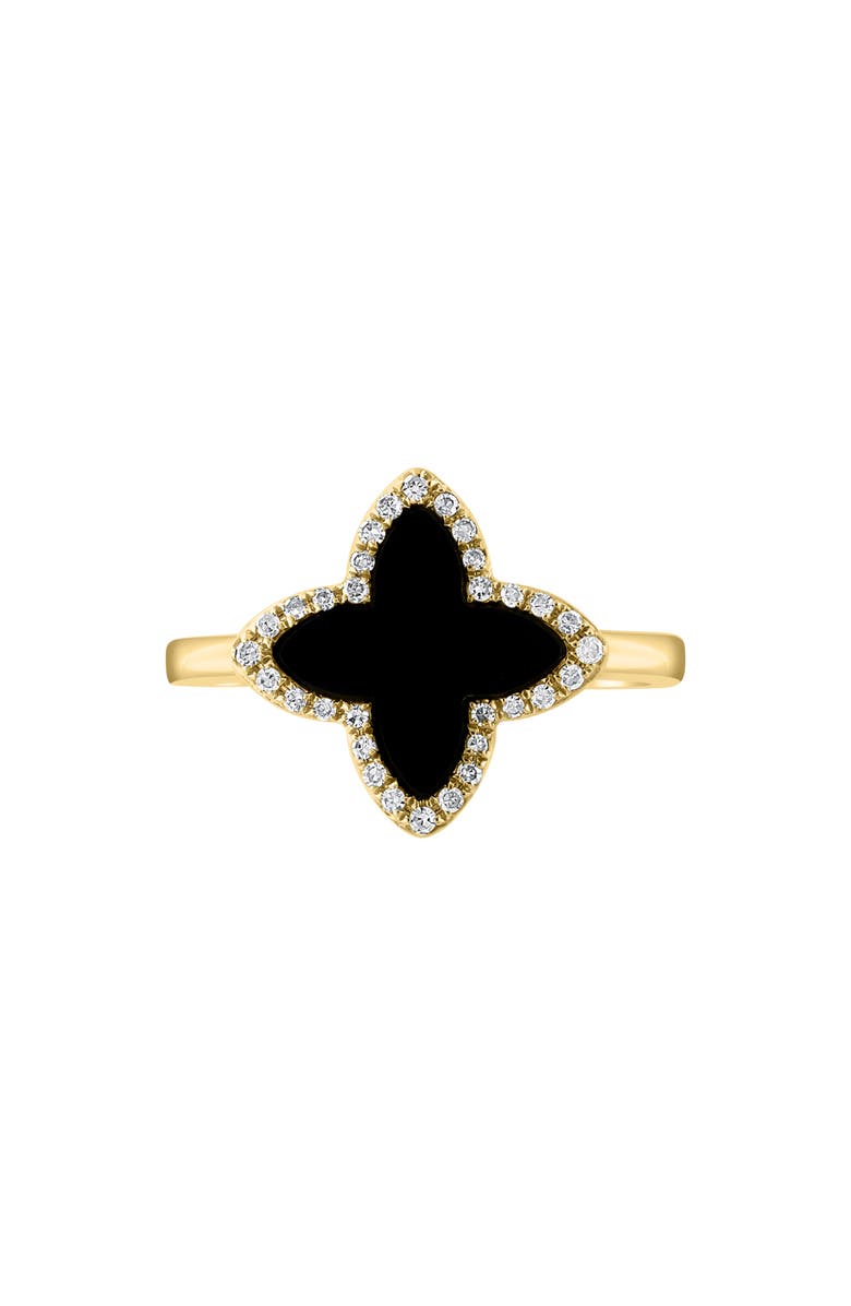 EFFY Onyx & Diamond Clover Ring - 0.11ct., Alternate, color,