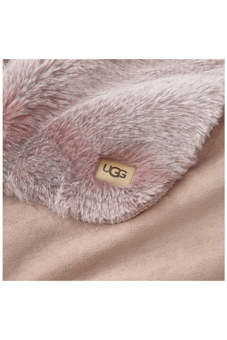 Clyde Faux Fur Throw Blanket, Alternate, color, DUSK/ SNOW