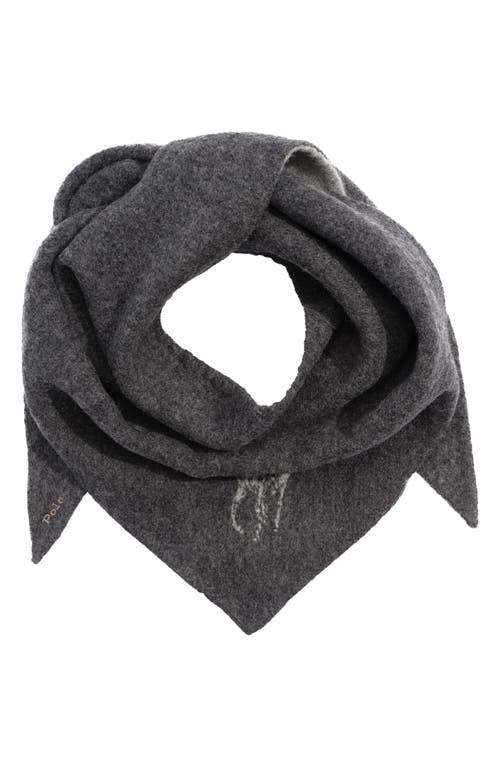 Polo Ralph Lauren Polo Player Wool Triangle Wrap In Gray
