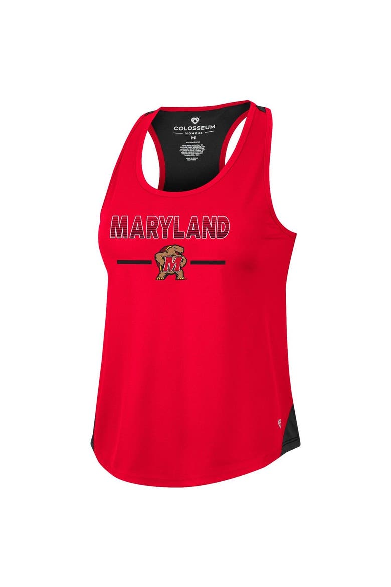 Women's Colosseum Red Maryland Terrapins Sachs 2-Hit Scoop Neck Racerback Tank Top, Alternate, color, Red