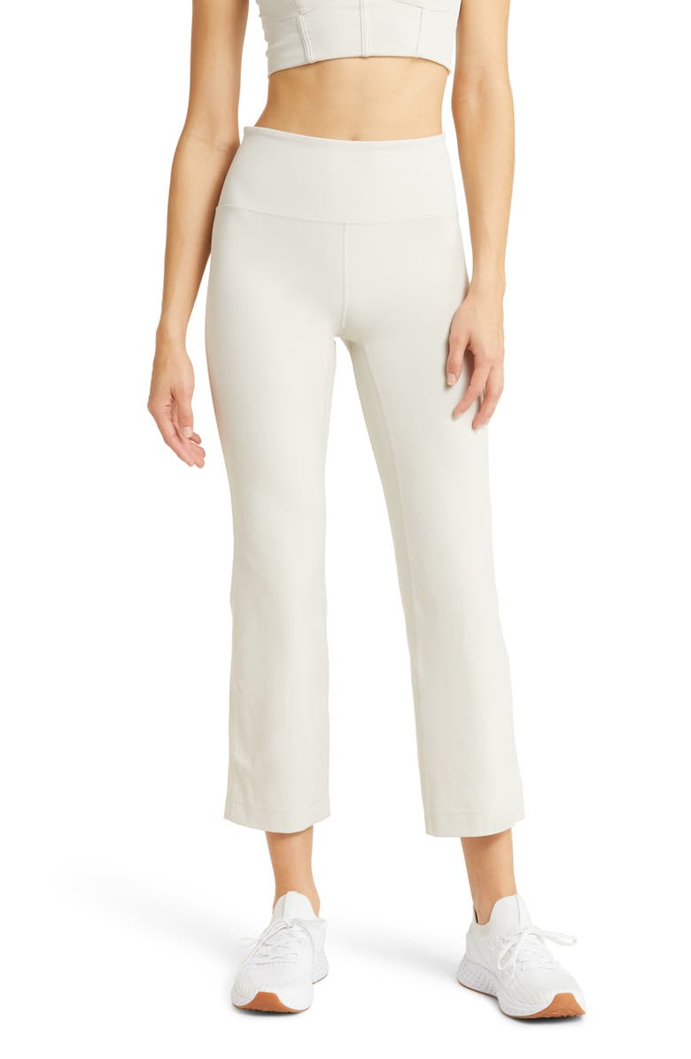 Zella Studio Luxe High Waist Flare Ankle Pants, Main, color, Grey Moonbeam