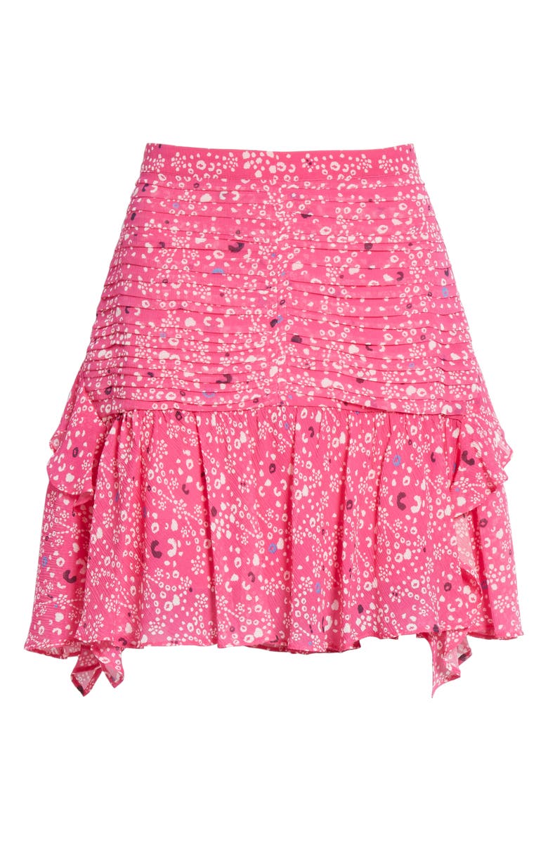 Tanya Taylor Abby Pintuck Silk Chiffon Mini Skirt, Alternate, color,