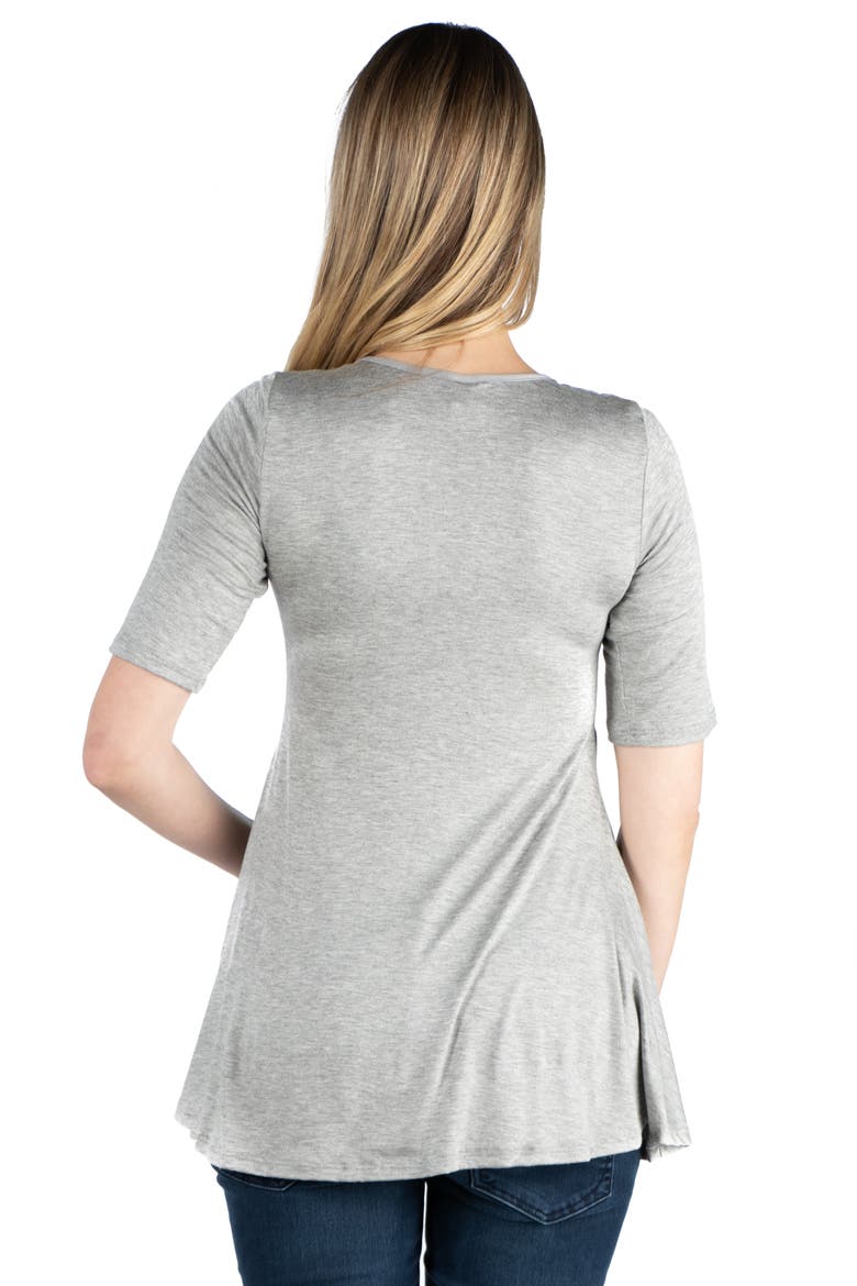 Maternity Elbow Swing Tunic Top, Alternate, color, Heather