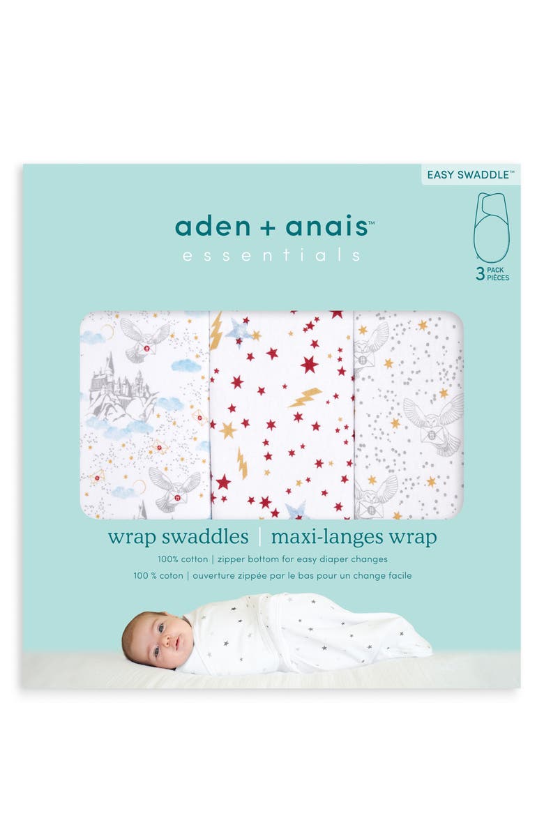 aden + anais Aden & Anais Essentials Wrap Swaddle - Set of 3, Alternate, color, Harry Potter Grey