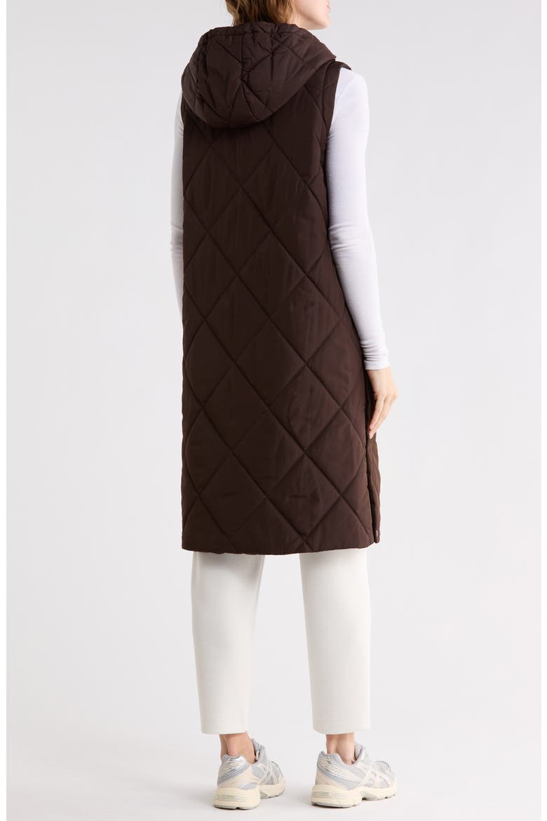 Longline Quilted Vest, Alternate, color, BROWN MOLE