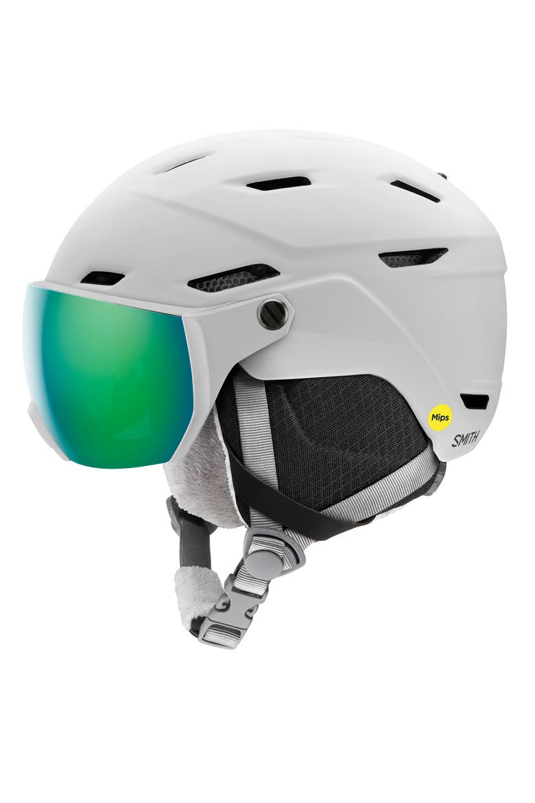 Survey Jr. Kids' Snow Helmet with MIPS, Main, color, MATTE WHITE / GREEN MIRROR