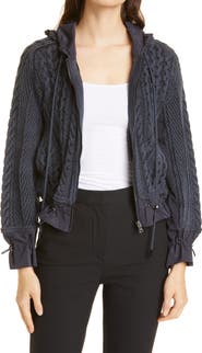 KOBI HALPERIN Lynne Mixed Knit Zip-Up Sweater