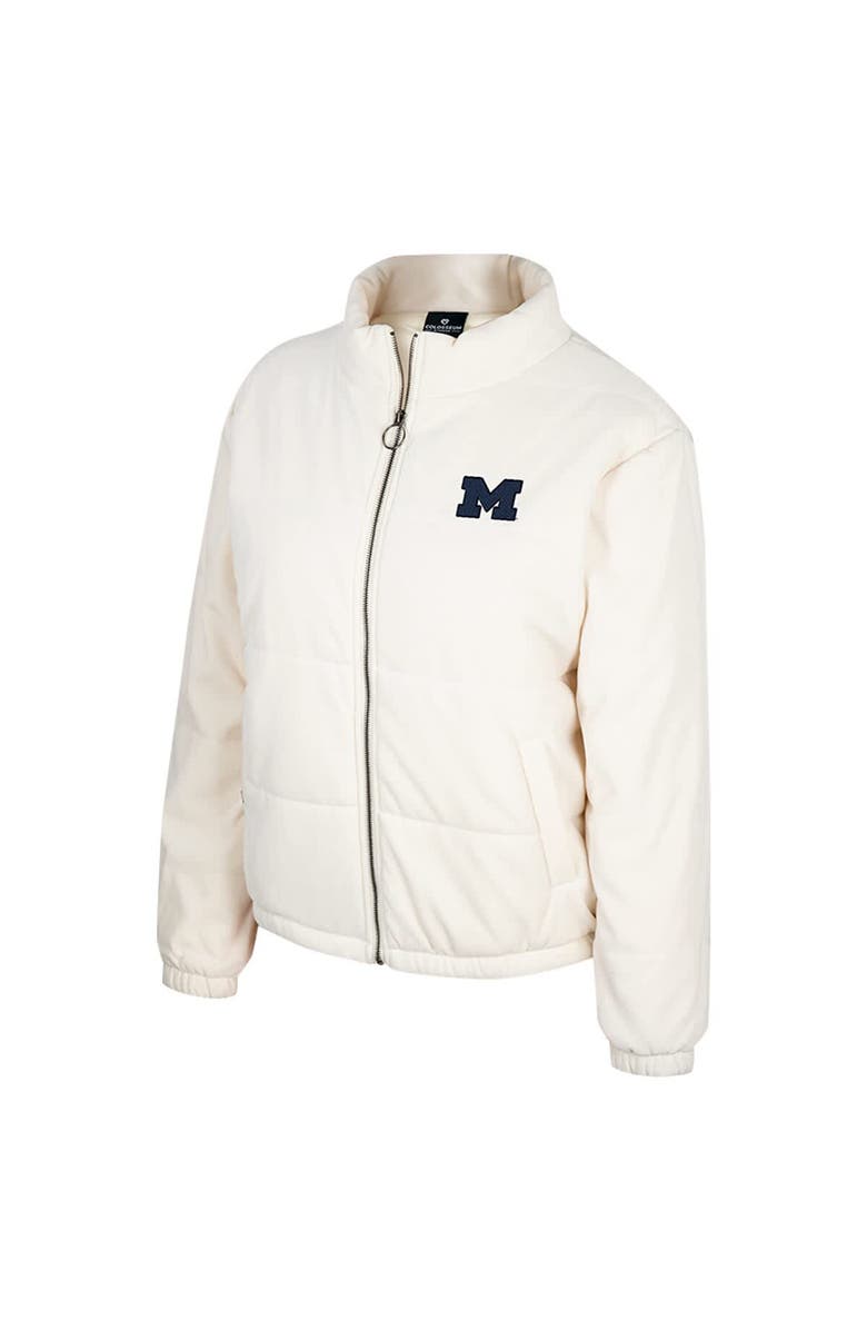 COLOSSEUM Women's Colosseum Cream Michigan Wolverines So Hot Right Now Quilted Puffer Full-Zip Jacket, Alternate, color, 