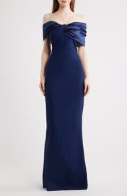Chiara Boni La Petite Robe Vezia One-Shoulder Mixed Media Gown