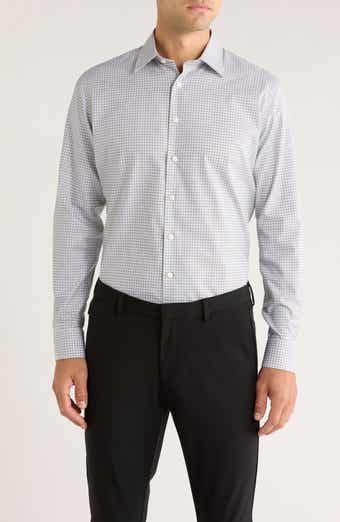 Nordstrom Trim Fit Check Premium Non Iron Cotton Dress Shirt