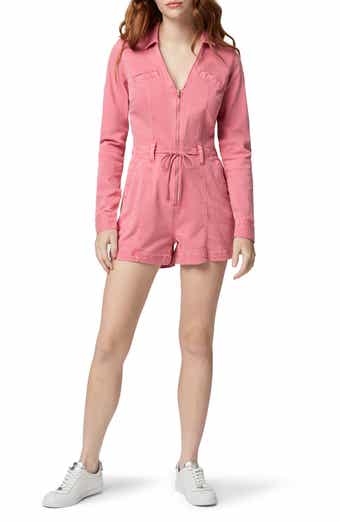 PAIGE Meg Tie Waist Twill Utility Romper