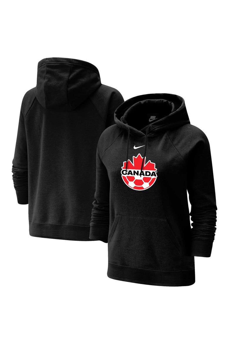 Women's Nike Black Canada Soccer Varsity Raglan Tri-Blend Pullover Hoodie, Main, color, Black