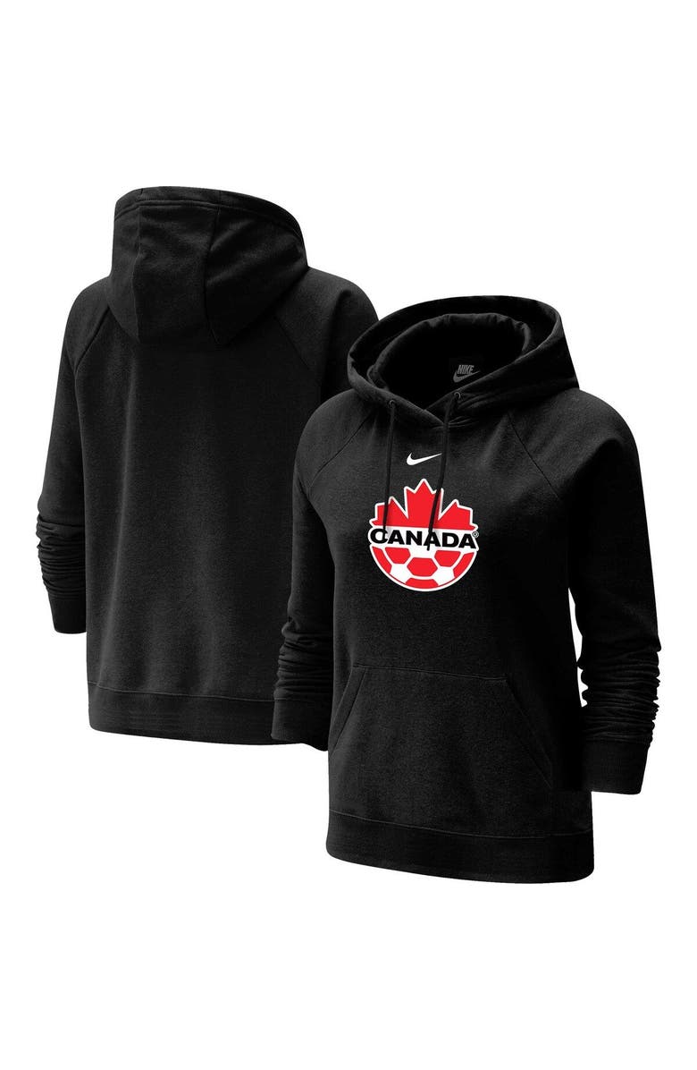 Nike Women's Nike Black Canada Soccer Varsity Raglan Tri-Blend Pullover Hoodie, Main, color, Black