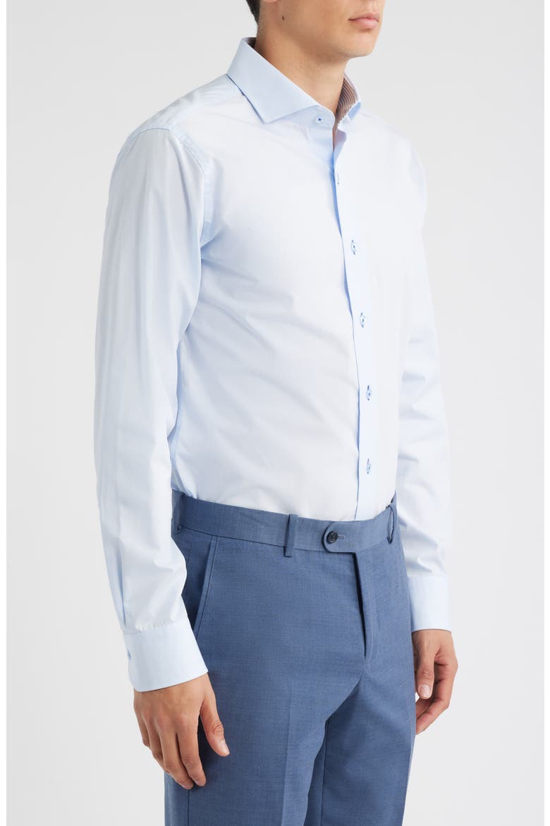 Trim Fit Light Blue Cotton Dress Shirt, Alternate, color, LIGHT BLUE