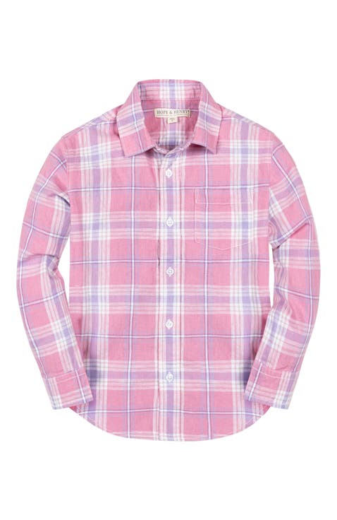 Boys' Linen Button Down Shirt, Kids