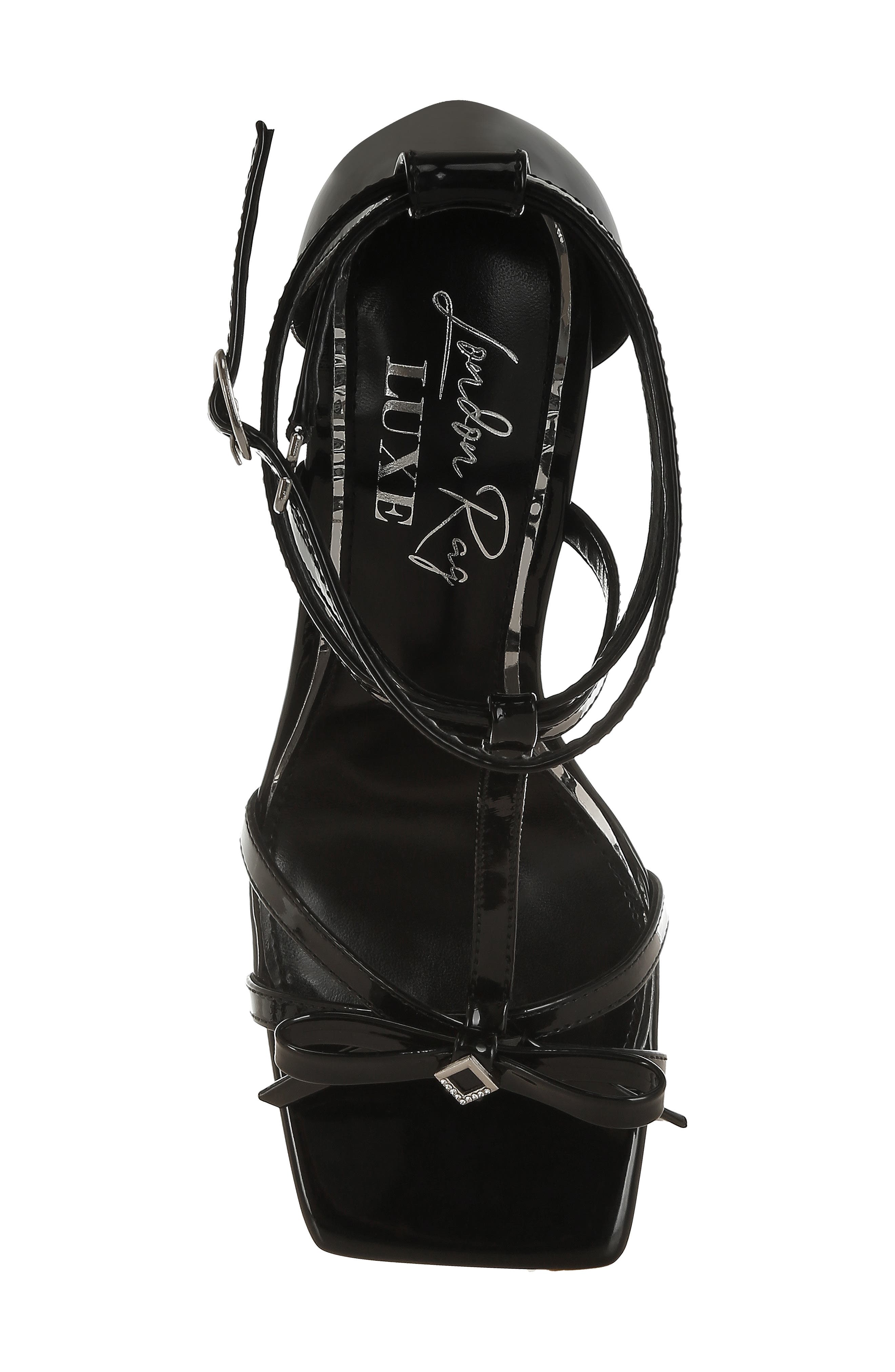 LONDON RAG Affluence Crystal T-Strap Sandal, Alternate, color, Black