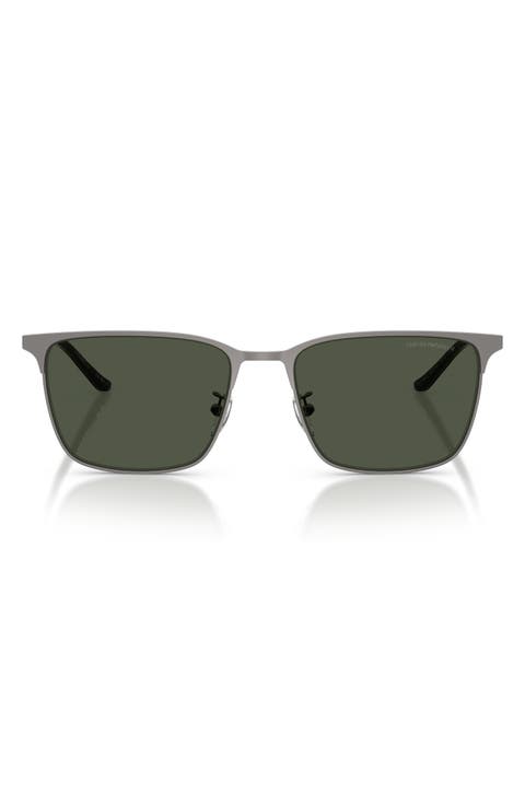 57mm Polarized Rectangular Sunglasses
