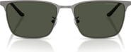 Emporio Armani 57mm Polarized Rectangular Sunglasses