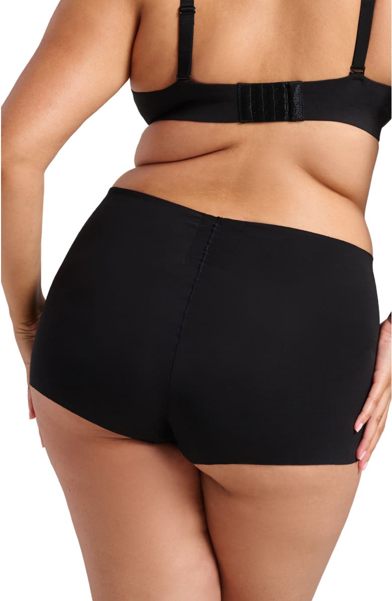 Siella Organic Cotton No-Show Shaping Boy Short, Alternate, color, Black