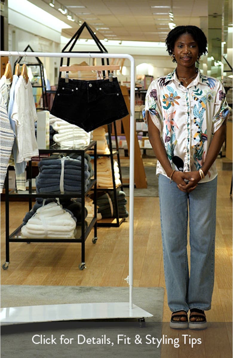 Jamie Raw Hem Denim Micro Shorts, sales video thumbnail