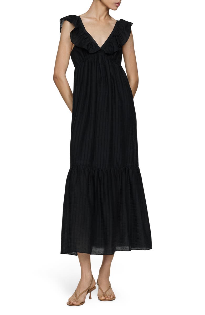 MANGO Ruffle Midi Dress, Main, color, 