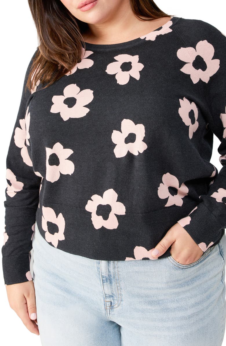 Sanctuary All Day Long Floral Cotton Blend Sweater, Alternate, color, 