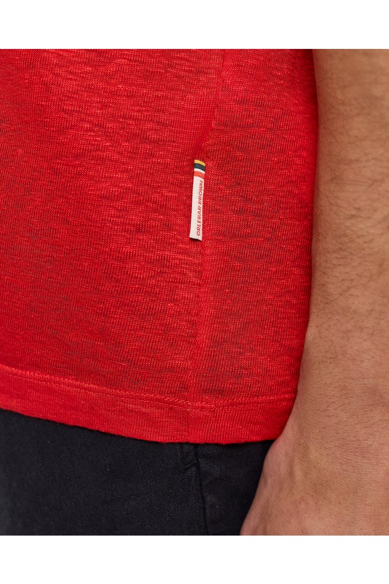 Ob Standard T Linen Tailored-Fit T-Shirt, Alternate, color, VERMILLION