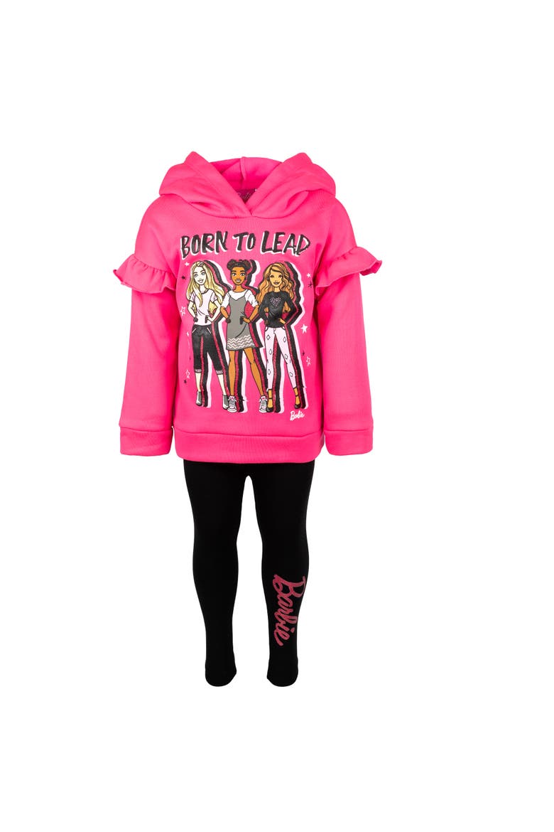 2-Piece Fleece Hoodie and Leggings Set, Alternate, color, Fuchsia Black
