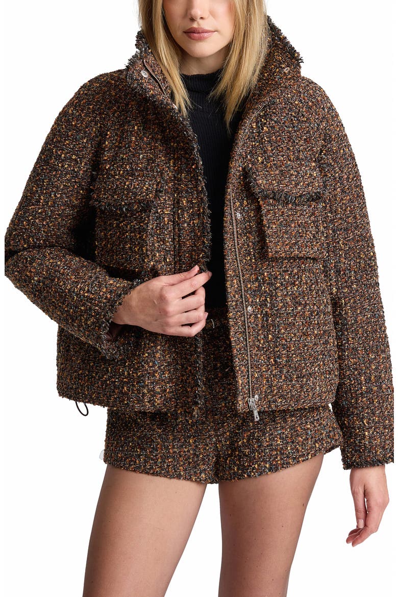 A Line Raglan Puffer Jacket, Alternate, color, WARM AUTUMN MULTI