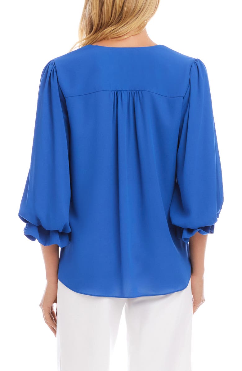 Karen Kane Crossover Hem Asymmetric Top, Alternate, color, Blue