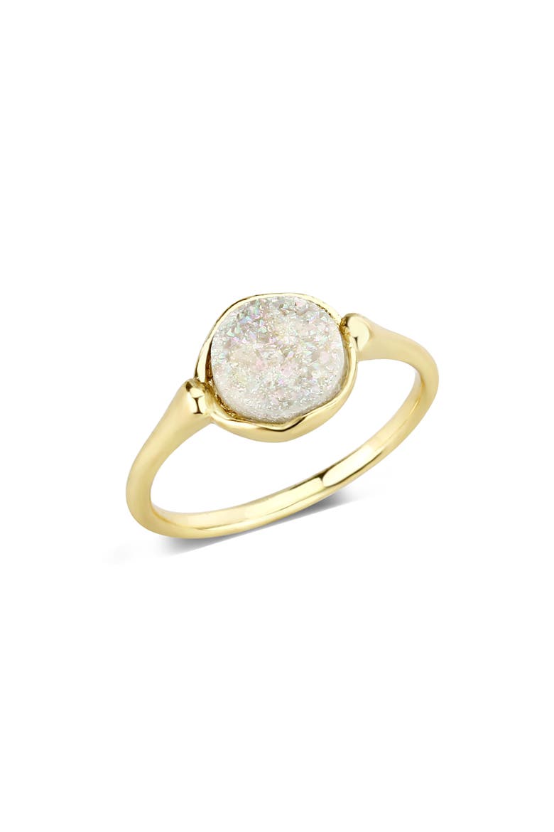 Semi-Precious Round Drusy Ring, Main, color, GOLD